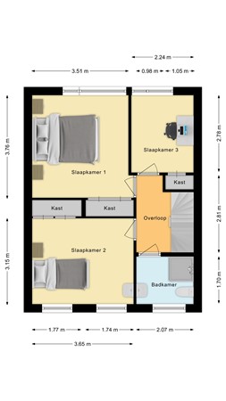 Plattegrond - Van den Houtstraat 3, 4921 EW Made - Eerste verdieping.jpg